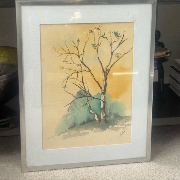 Original Signed 1978 Watercolor Painting by J. Ventosa – Trees & Branches - Picture 1 of 7